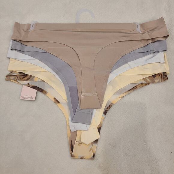 NWT DANSKIN No Show Thong Panties 5 Pack Sz L Assorted Colors - Picture 3 of 4
